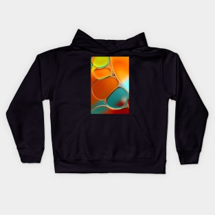 Oil & Water Abstract in Orange Kids Hoodie